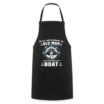 Captain Underestimate Boating Unterschätze Kapitän - Kochschürze - Schwarz - Vorne - AI Model Male 185 dark (185cm)