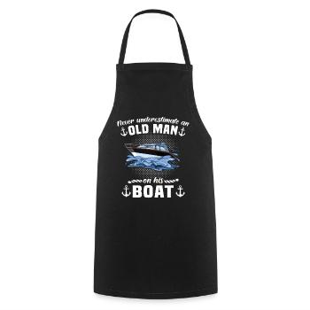 Captain Underestimate Boating Unterschätze Kapitän - Kochschürze - Schwarz - Vorne - AI Model Male 185 dark (185cm)