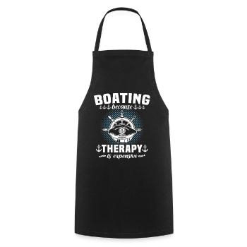 Captain Therapy Boat - Cooking Apron - black - Front - AI Model Male 185 dark (185cm)