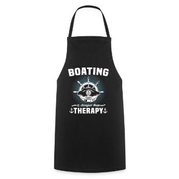 Captain Therapy Boat - Cooking Apron - black - Front - AI Model Male 185 dark (185cm)