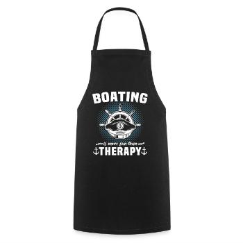 Captain Therapy Boat - Cooking Apron - black - Front - AI Model Male 185 dark (185cm)
