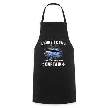 Boat captain sport boat license - Cooking Apron - black - Front - AI Model Male 185 dark (185cm)