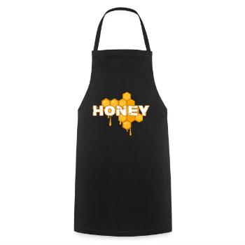 Imker Honigkönig Honey-Queen Bienenhonig - Kochschürze - Schwarz - Vorne - AI Model Male 185 dark (185cm)