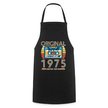 Vintage Geburtstagsgeschenk 1975 Limited Edition - Kochschürze - Schwarz - Vorne - AI Model Male 185 dark (185cm)