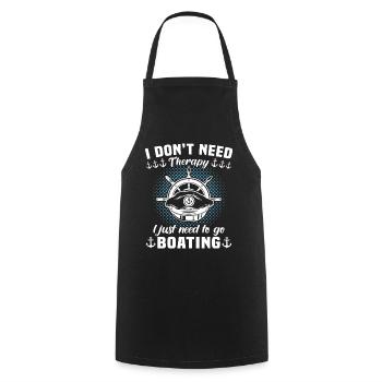 Captain Boat Sailing Ship Therapy - Cooking Apron - black - Front - AI Model Male 185 dark (185cm)