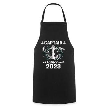 Capitaine 2023 bateau titulaire d’un permis bateau - Tablier de cuisine - noir - Devant - AI Model Male 185 dark (185cm)