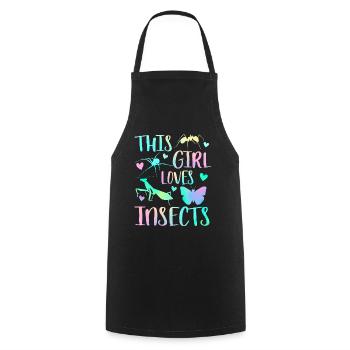 Cette fille aime les insectes - Tablier de cuisine - noir - Devant - AI Model Male 185 dark (185cm)