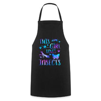 Cette fille aime les insectes - Tablier de cuisine - noir - Devant - AI Model Male 185 dark (185cm)