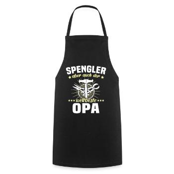 Spengler Opa Bauspengler Grossvater - Kochschürze - Schwarz - Vorne - AI Model Male 185 dark (185cm)