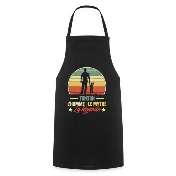Tonton l'homme le mythe la légende Vintage Cadeau - Tablier de cuisine - noir - Devant - AI Model Male 185 dark (185cm)