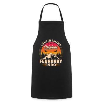 Cadeau D'anniversaire Nées En Février 1990 - Tablier de cuisine - noir - Devant - AI Model Male 185 dark (185cm)