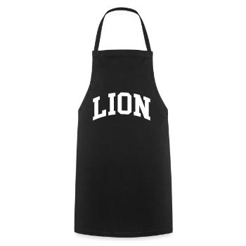 Lion - Kochschürze - Schwarz - Vorne - AI Model Male 185 dark (185cm)