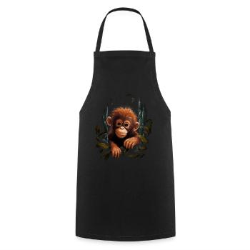 Orang Utan Baby Jungtier Orangutan Affe - Kochschürze - Schwarz - Vorne - AI Model Male 185 dark (185cm)