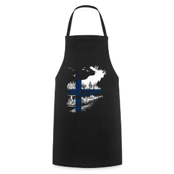 WAPITI FINLANDAIS - Tablier de cuisine - noir - Devant - AI Model Male 185 dark (185cm)