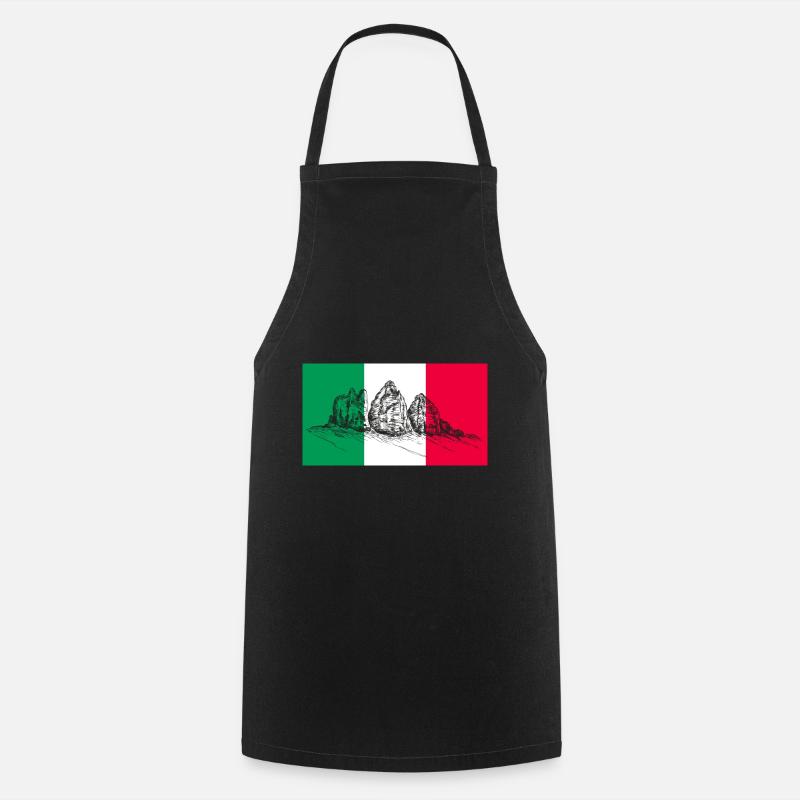 Three Peaks, Dolomites, - Cooking Apron - black
