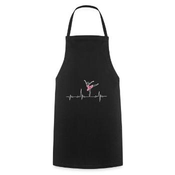 Ballerine Pouls de cœur - Tablier de cuisine - noir - Devant - AI Model Male 185 dark (185cm)