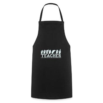Sign Language Teacher Learn Sign Language - Cooking Apron - black - Front - AI Model Male 185 dark (185cm)