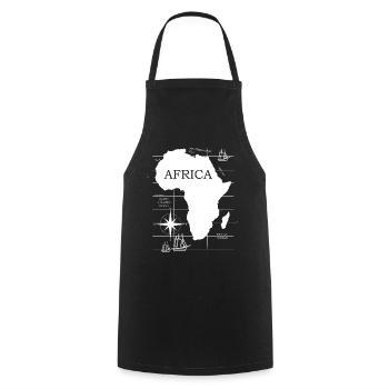 Afrika Alte Karte Safari Afrika Urlaub - Kochschürze - Schwarz - Vorne - AI Model Male 185 dark (185cm)