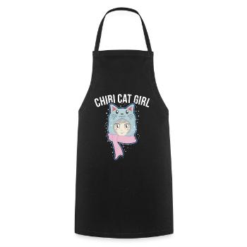 Chibi Cats Girl Anime Senpai Baku Gift - Cooking Apron - black - Front - AI Model Male 185 dark (185cm)