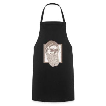 Beard - Beard, skull - Cooking Apron - black - Front - AI Model Male 185 dark (185cm)