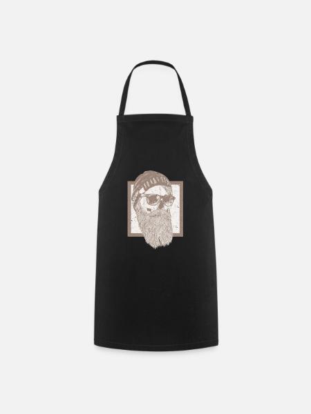 Barbe - Barbe, crâne - Tablier de cuisine - noir