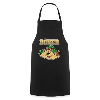 Doner Kebab Snack Funny Shirt Gift Geek - Cooking Apron - black - Front - AI Model Male 185 dark (185cm)