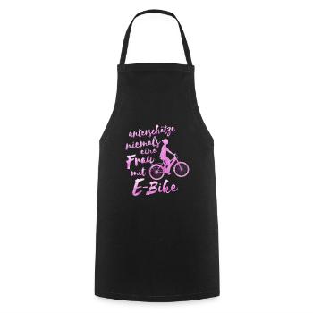 e bike bike woman gift e bike - Cooking Apron - black - Front - AI Model Male 185 dark (185cm)