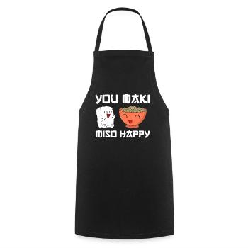 Sushi Lustiger Spruch You Maki Miso Happy Geschenk - Kochschürze - Schwarz - Vorne - AI Model Male 185 dark (185cm)