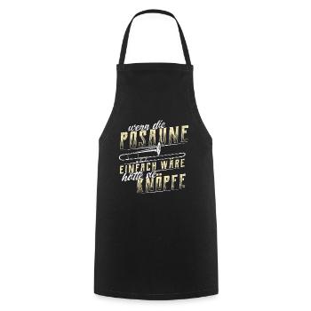 Trombone Trombone Tromboniste Laiton Cadeau - Tablier de cuisine - noir - Devant - AI Model Male 185 dark (185cm)