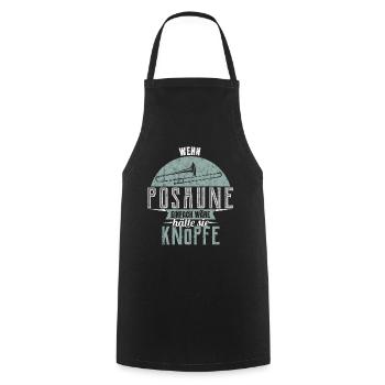 Trombone Trombone Tromboniste Laiton Cadeau - Tablier de cuisine - noir - Devant - AI Model Male 185 dark (185cm)