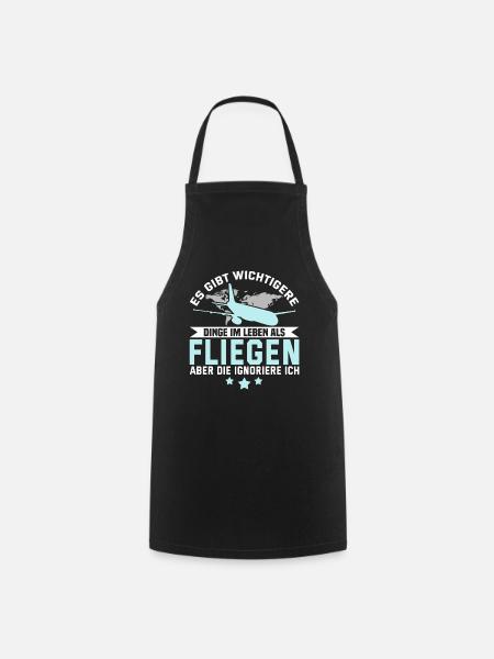 Flugzeug Pilot Fliegen Lustiger Spruch Geschenk - Kochschürze - Schwarz