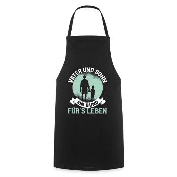 Vater und Sohn Lustig Spruch Vatertag Geschenk Süß - Kochschürze - Schwarz - Vorne - AI Model Male 185 dark (185cm)