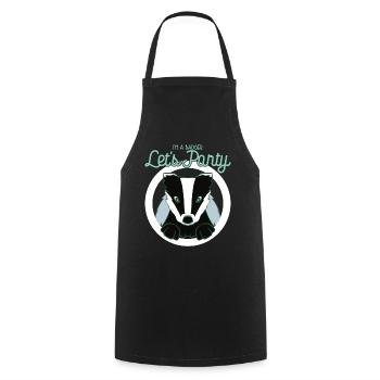Je suis un blaireau faisons la fête - Tablier de cuisine - noir - Devant - AI Model Male 185 dark (185cm)