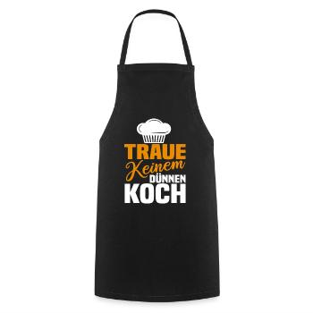 Koch Chefkoch Küchenchef Lustig Spruch Geschenk - Kochschürze - Schwarz - Vorne - AI Model Male 185 dark (185cm)