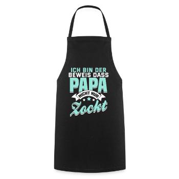 Lustiger Papa Spruch Zocker Videospiel Geschenk - Kochschürze - Schwarz - Vorne - AI Model Male 185 dark (185cm)