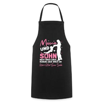 Lustig Mama und Sohn Partnerlook Spruch Geschenk - Kochschürze - Schwarz - Vorne - AI Model Male 185 dark (185cm)
