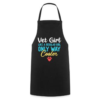Vet Girl - comme une fille ordinaire - Tablier de cuisine - noir - Devant - AI Model Male 185 dark (185cm)