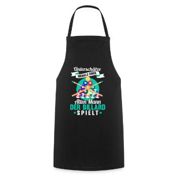 Lustig Spruch Billard Queue Billardkugel Geschenk - Kochschürze - Schwarz - Vorne - AI Model Male 185 dark (185cm)