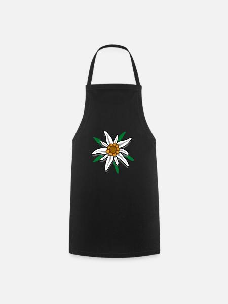 Alpen-Edelweiss Design für Kletter und Berg Fans - Kochschürze - Schwarz