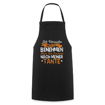 Lustig Spruch Tante Tanten Familie Geschenk - Kochschürze - Schwarz - Vorne - AI Model Male 185 dark (185cm)