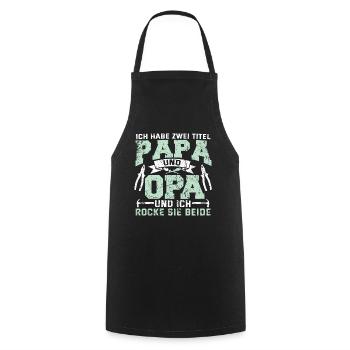 Lustig Papa Opa Spruch Handwerker Geschenk Geek - Kochschürze - Schwarz - Vorne - AI Model Male 185 dark (185cm)
