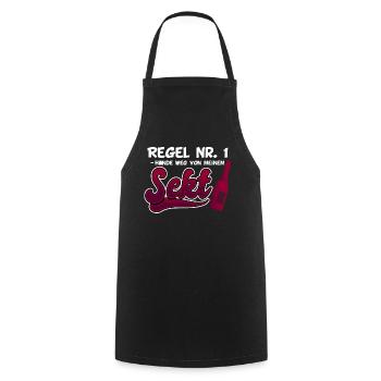 Lustig Sekt Prosecco Spruch Geschenk - Kochschürze - Schwarz - Vorne - AI Model Male 185 dark (185cm)