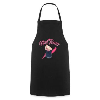 Nail Boss - nail design - Cooking Apron - black - Front - AI Model Male 185 dark (185cm)