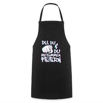 Techno Rave EDM Electronic Dubstep D&B - Kochschürze - Schwarz - Vorne - AI Model Male 185 dark (185cm)