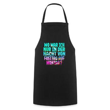 Techno Rave EDM Electronic Dubstep D&B - Kochschürze - Schwarz - Vorne - AI Model Male 185 dark (185cm)