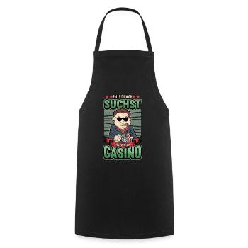 Lustig Poker Casino Glücksspiel Spruch Geschenk - Kochschürze - Schwarz - Vorne - AI Model Male 185 dark (185cm)