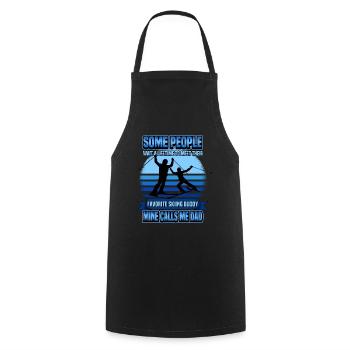 Funny ski skier mountains skiing saying gift - Cooking Apron - black - Front - AI Model Male 185 dark (185cm)