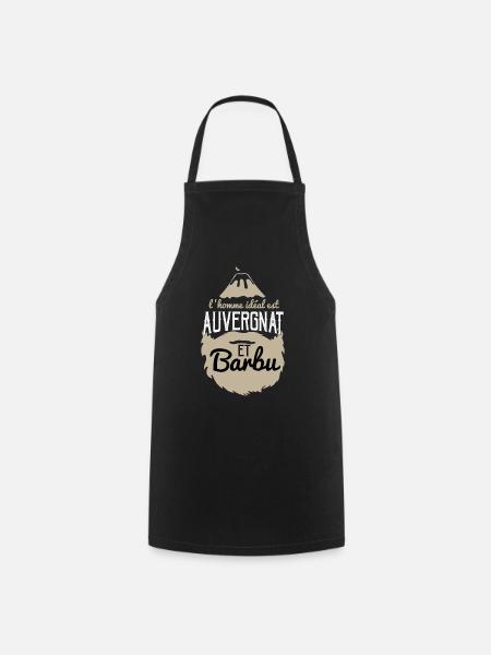 L'homme idéal est Auvergnats et barbu auvergne fun - Tablier de cuisine - noir