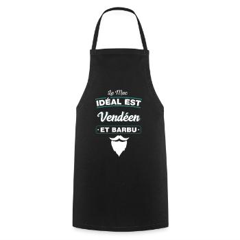Le mec idéal est Vendéen et barbu humour vendée - Tablier de cuisine - noir - Devant - AI Model Male 185 dark (185cm)