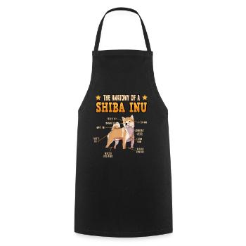 Dog Shiba Inus Dog Lover Anatomy Gift - Cooking Apron - black - Front - AI Model Male 185 dark (185cm)